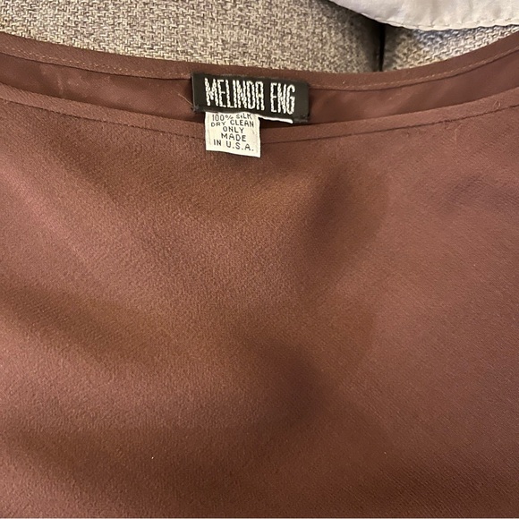 Melinda Eng vintage chocolate silk tunic. Small. - Picture 7 of 7